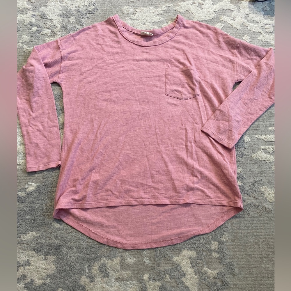 Pink Blouse Long Sleeve Pullover Size M /a.n.a A New Aproach Soft EUC - Picture 1 of 6